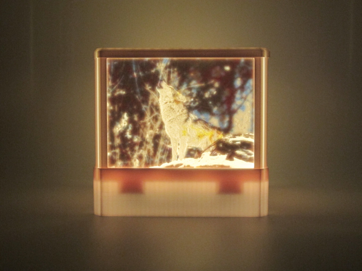 LED Lampe Eule, Fuchs, Wolf und Rehe