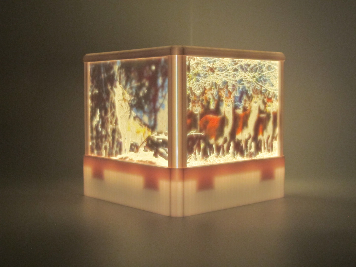 LED Lampe Eule, Fuchs, Wolf und Rehe